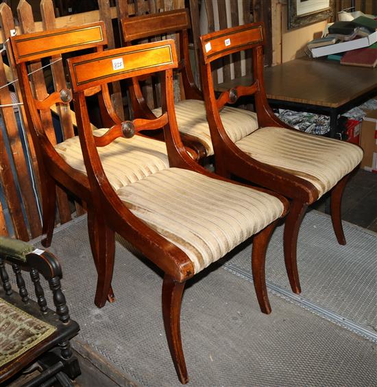 4 inlaid dining chairs(-)